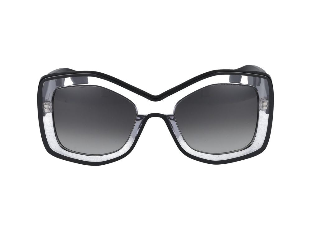 Azzedine Alaïa Black Translucent Crystal Oversized Square Sunglasses