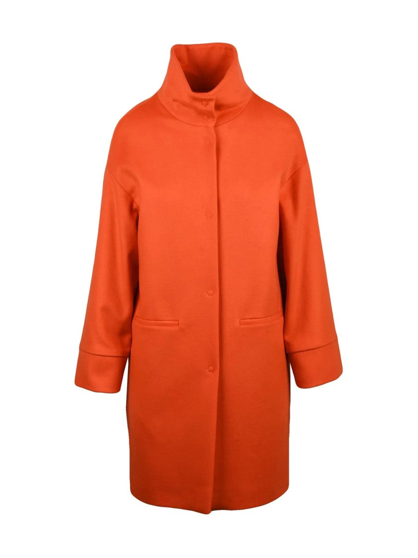 Oliver Horigamy Orange Virgin Wool-Blend Coat