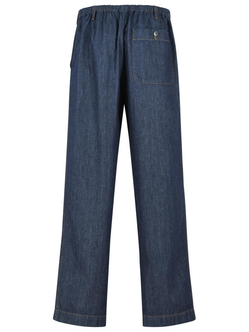 Dries Van Noten 'Penny' Blue Cotton Pants