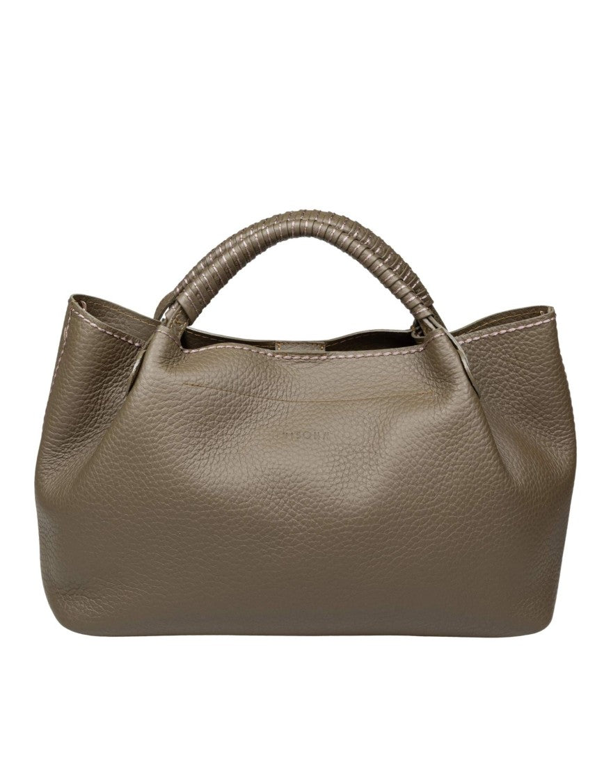 Visona Mia Leather Shoulder Bag, Moss Green