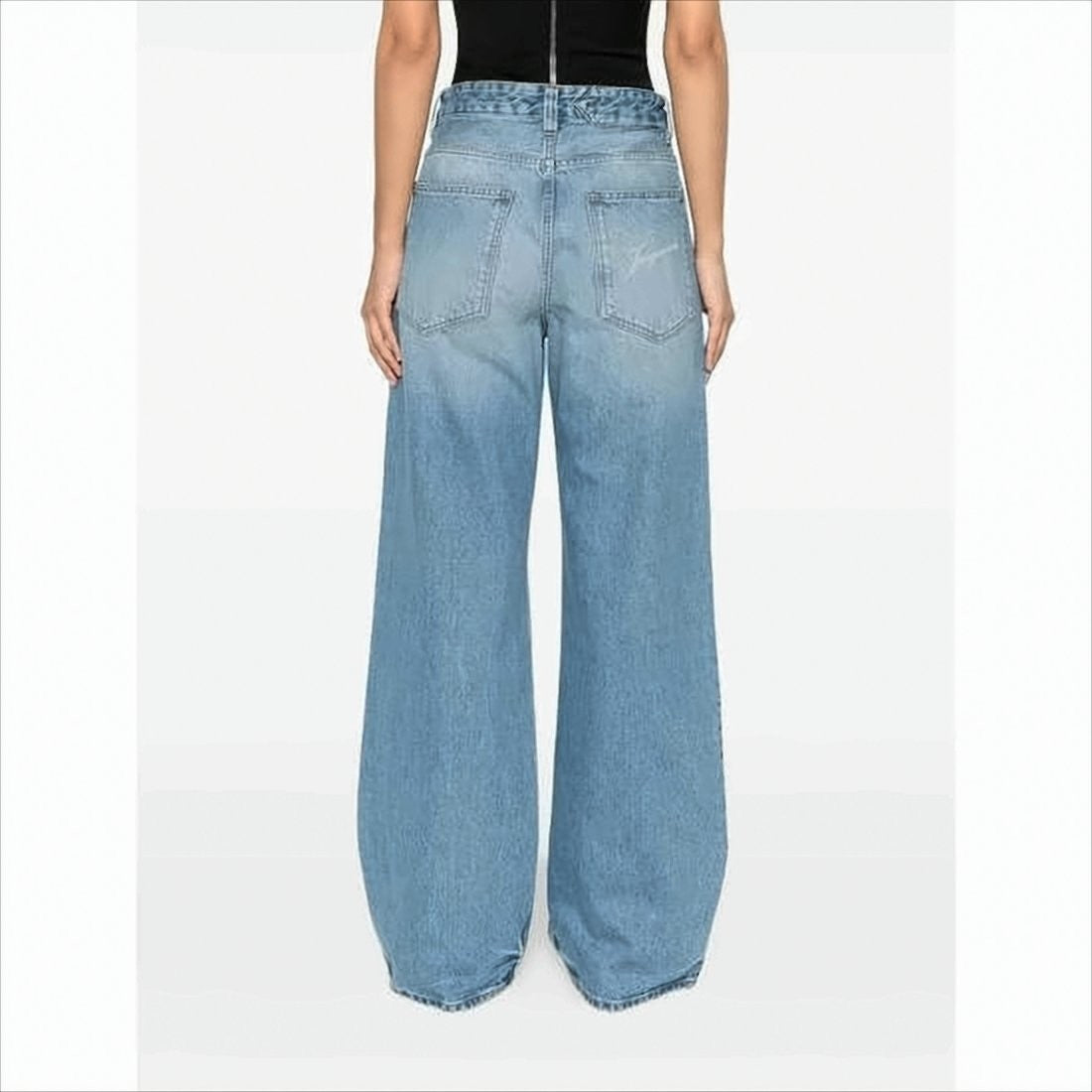 Jacquemus High-Waisted Wide-Leg Denim Pants With Signature Detail