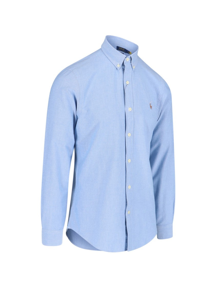 Polo Ralph Lauren Blue Striped Classic Collar Cotton Shirt