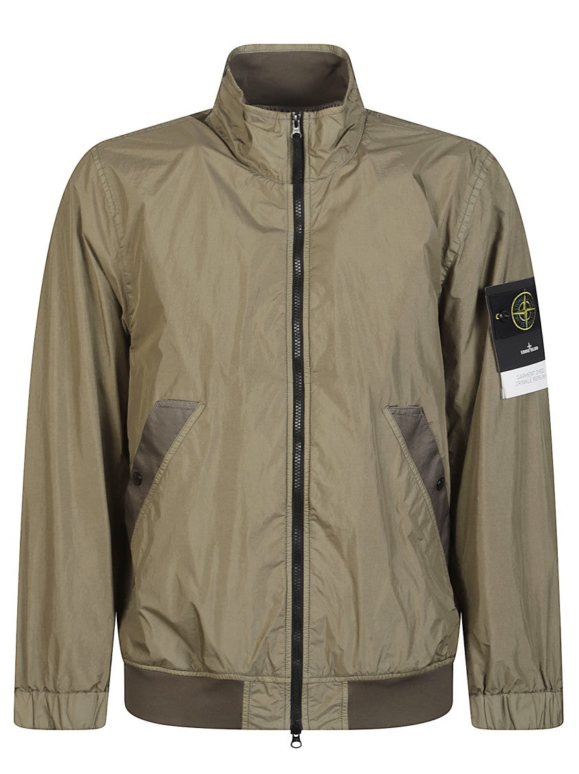 Stone Island Brown Lightweight Polyamide Bomber Jacket