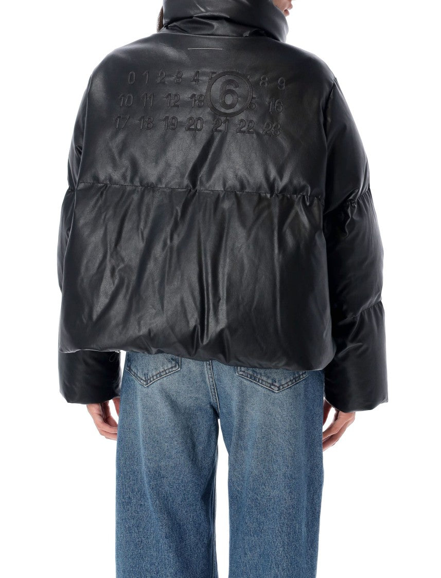 Mm6 By Maison Margiela Downjacket Eco Leather Numbers Black
