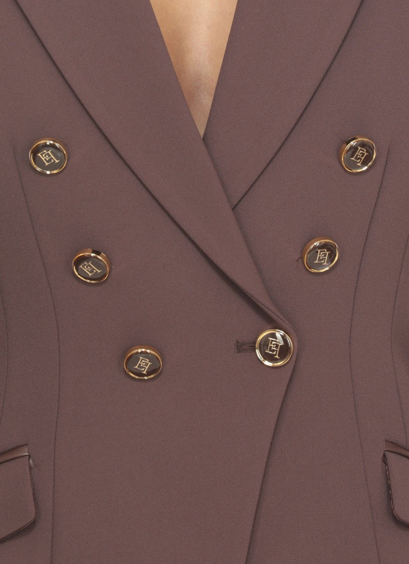 Elisabetta Franchi Crepe Double-Breasted Blazer