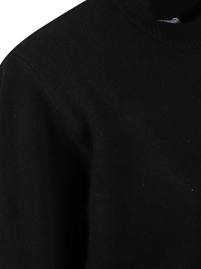 Iro Black Cropped Sweater With Ribbed Detailing