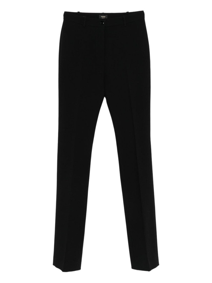 Pinko Tailored Black Trousers With Unique Back Slits