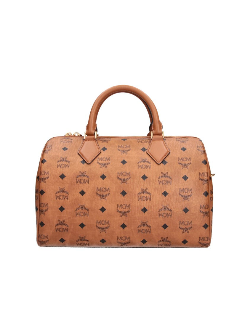 Mcm Brown Ella Boston Monogram Visetos Handbag