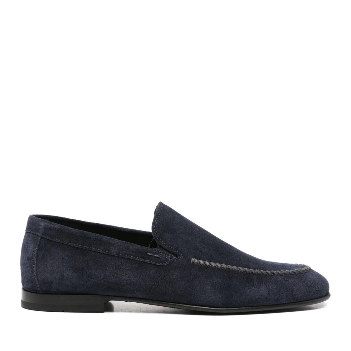John Harrison Blue Suede Decorative Stitching Loafers