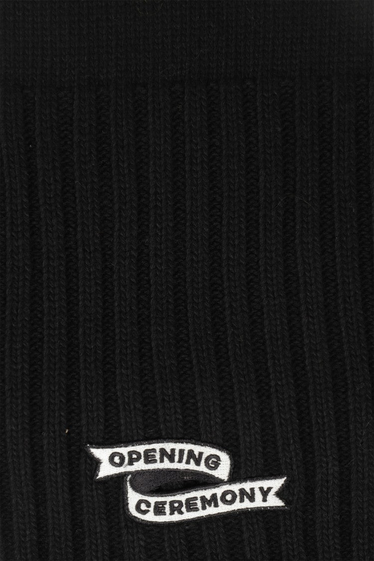Opening Ceremony Ribbed Black Scarf