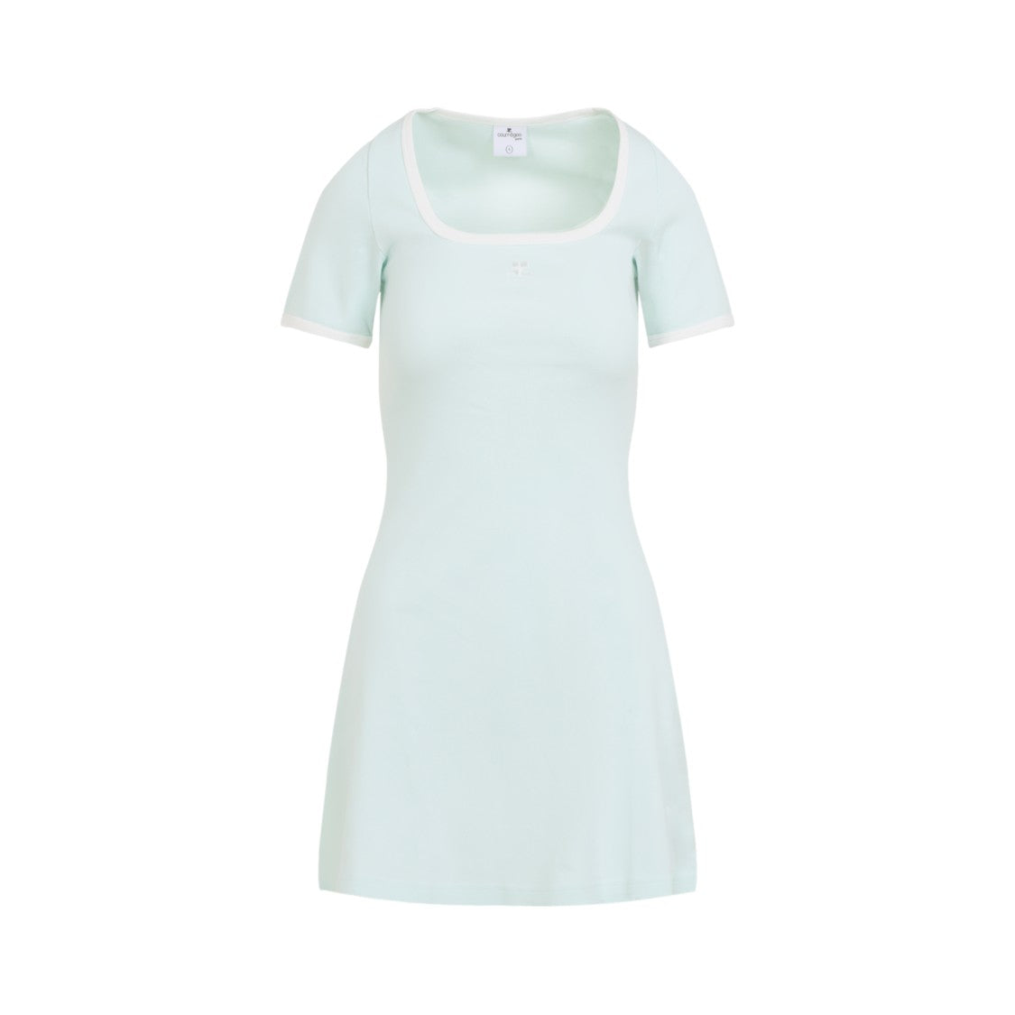 Courrèges Light Mint Green Cotton Contrast Dress