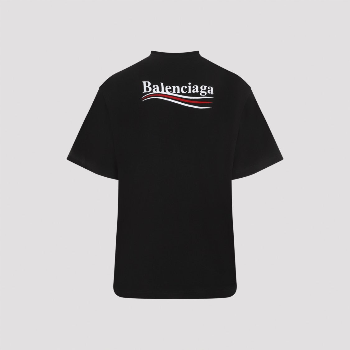 Balenciaga Black White Cotton Political Logo T-Shirt