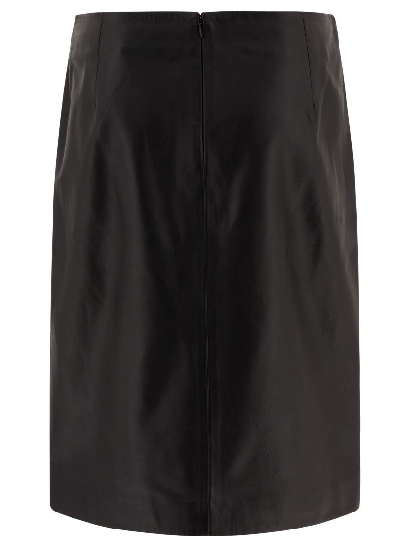 Loulou Studio Black Leather Mini Skirt