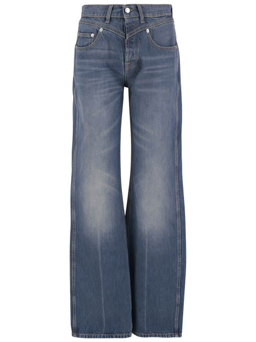 Armarium Wide-Leg Washed Denim Jeans