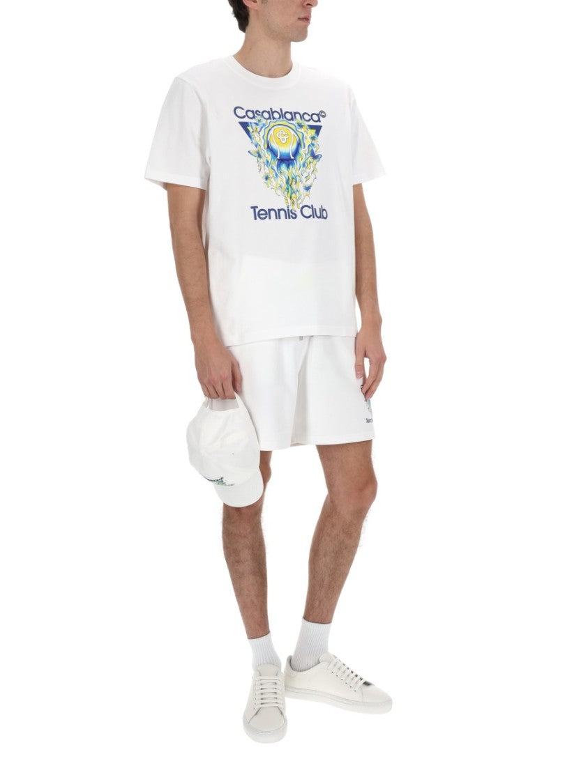 Casablanca White Abstract Graphic Print Cotton T-Shirt
