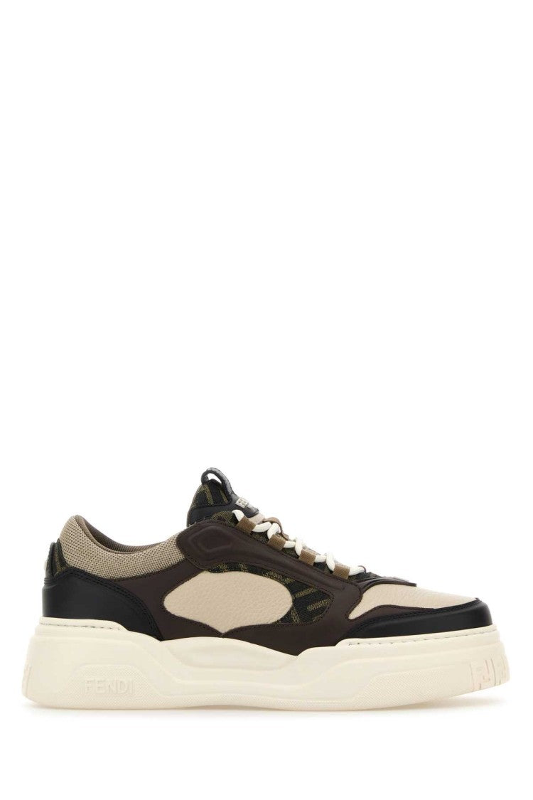 Fendi Multicolor Leather And Canvas Fendi Force Sneakers