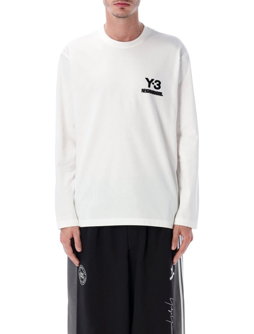 Y-3 X Neighborhood Y-3 Nbhd Long Sleeve White Cotton T-Shirt