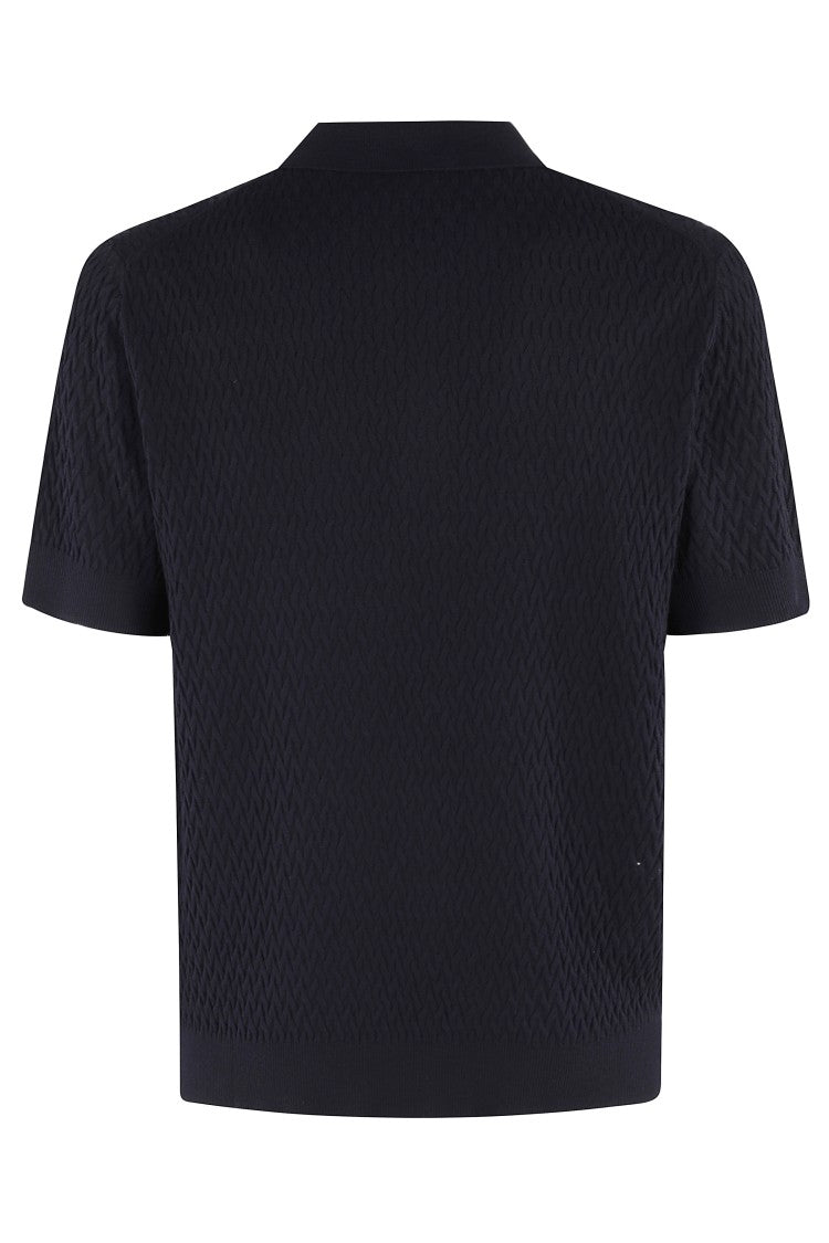 Paolo Pecora Textured Pattern Polo Shirt With Classic Collar