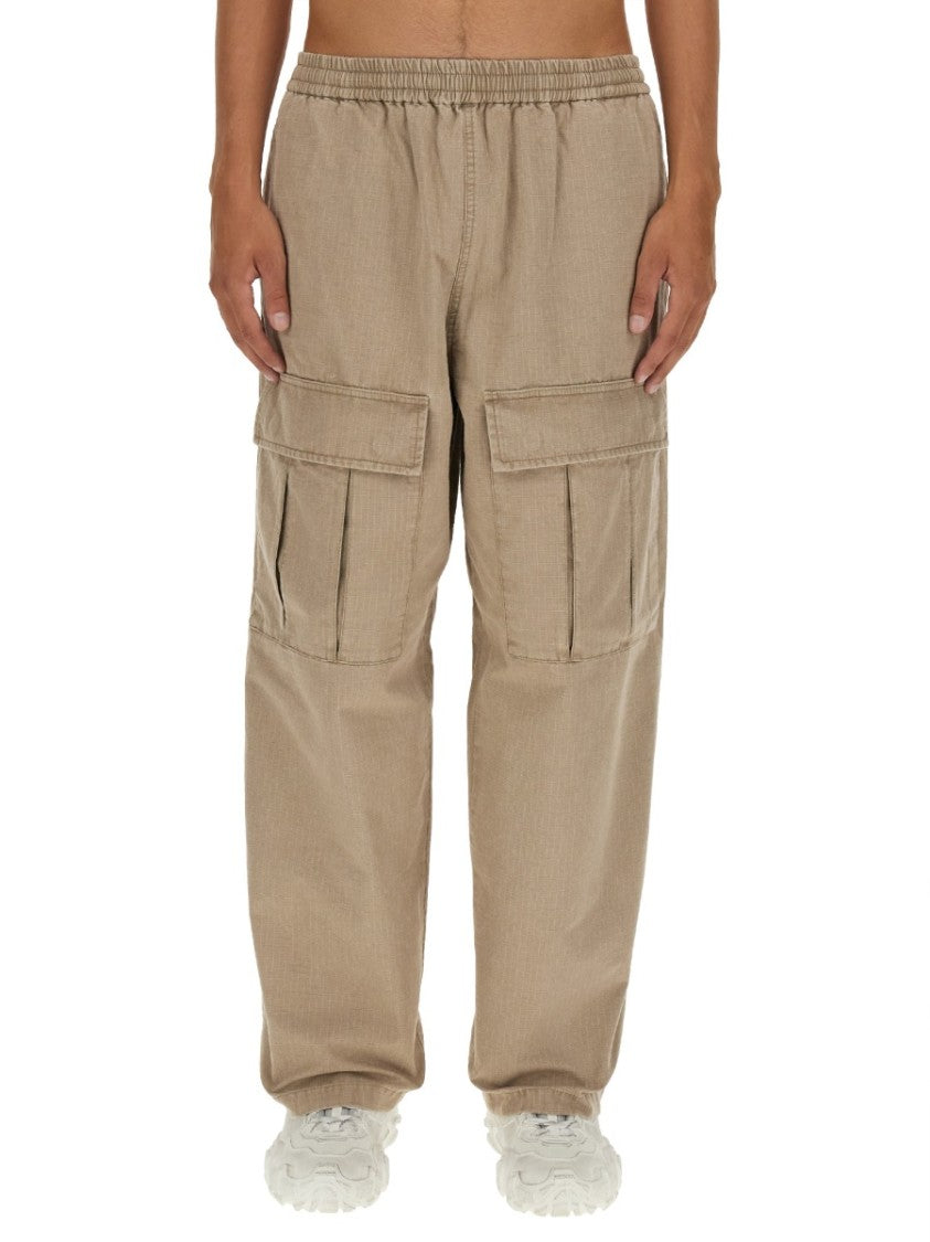 Acne Studios Relaxed Fit Beige Casual Pants With Elastic Waistband