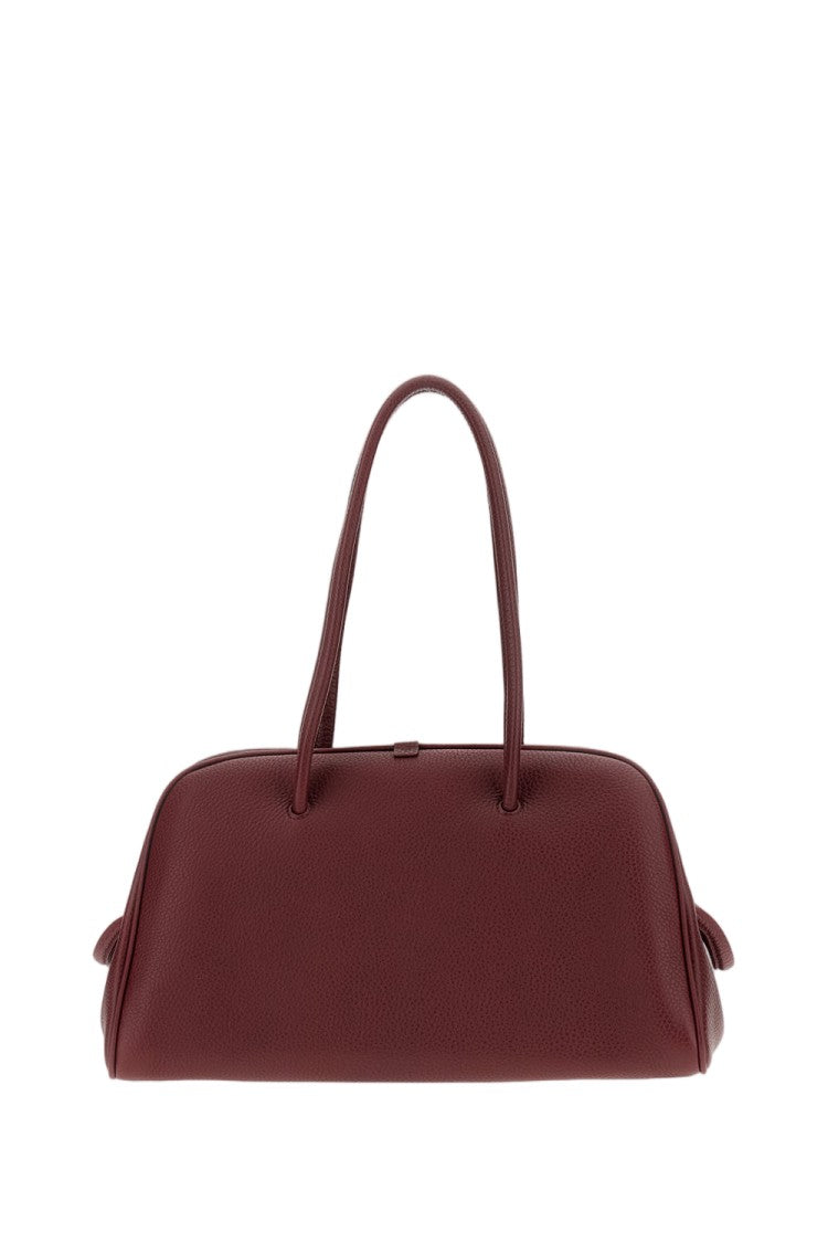 Jacquemus Red Pebbled Leather Bow Le Turismo Bowling Bag