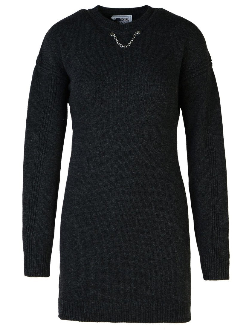 Moschino Jeans Dark Grey Wool Blend Dress