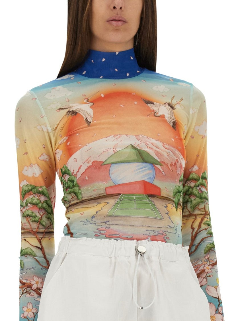 Casablanca "Tennis Club" Mesh Top