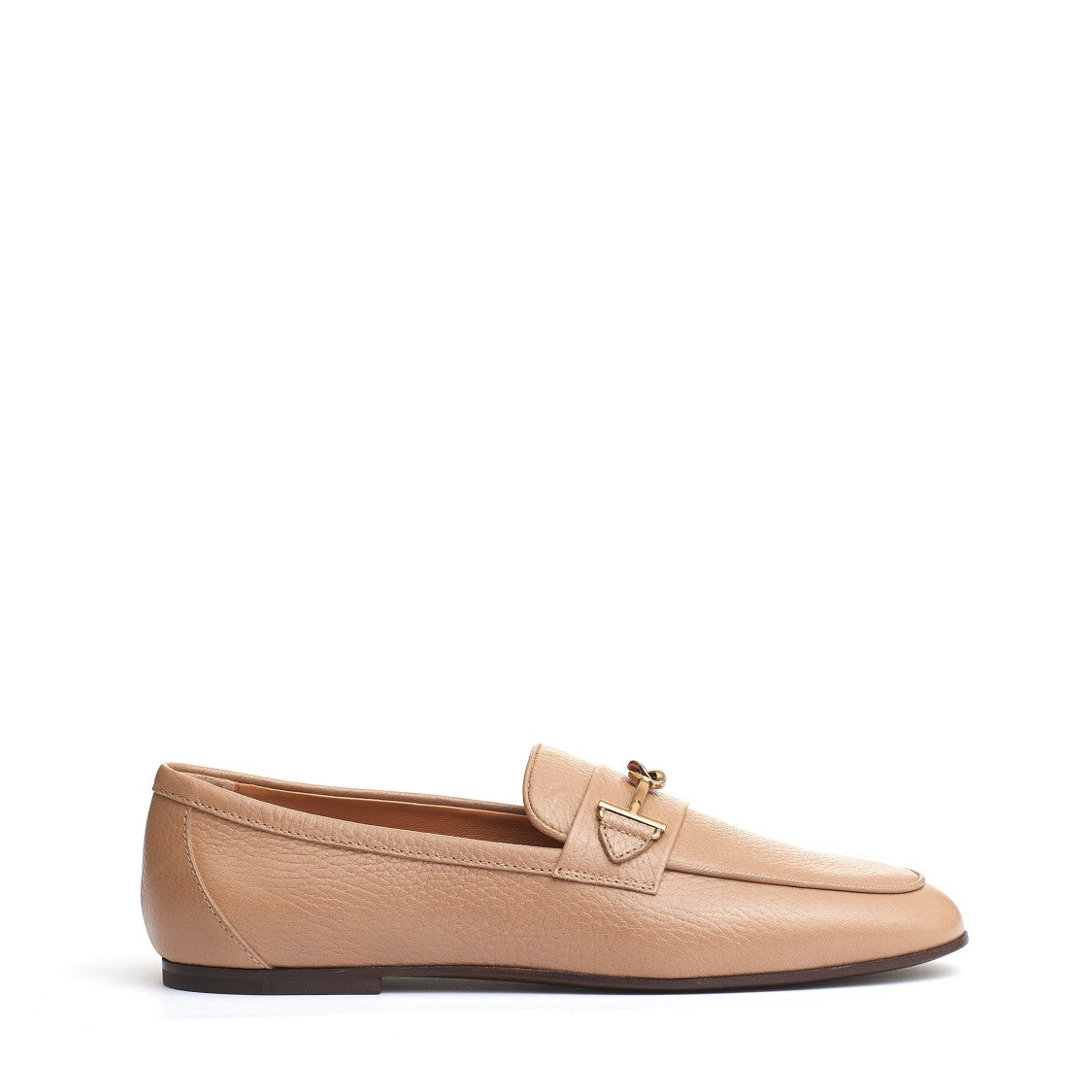 Tod's Beige Leather Buckle Moccasin