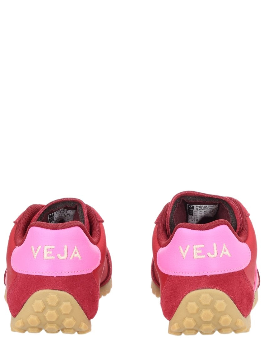 Veja Vibrant Red Suede-Leather Low-Top Sneakers