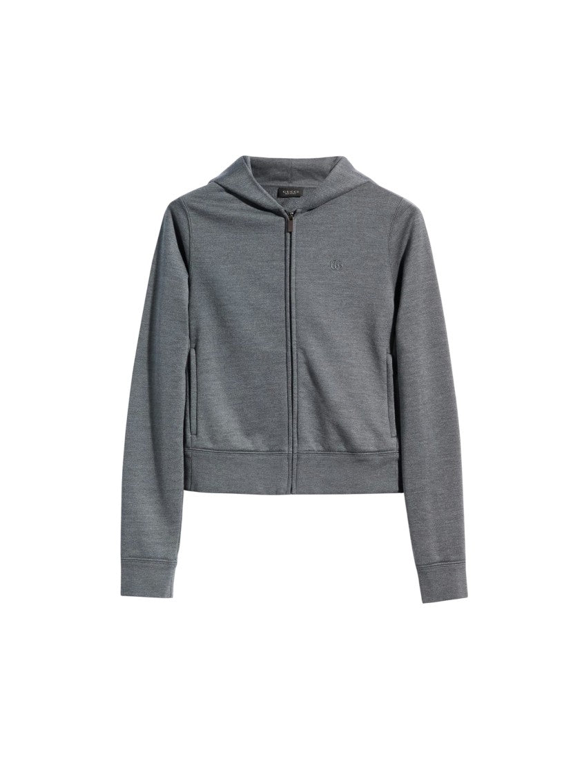 Gucci Zip Hood Cropped Zip-Up Hoodie