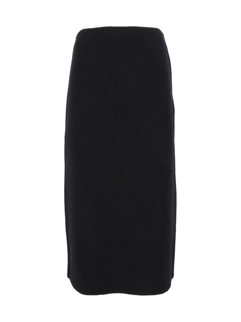 Fabiana Filippi Night Blue Merino Wool Midi Skirt
