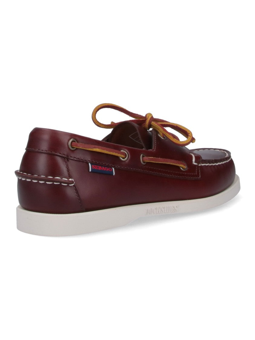 Sebago Brown Docksides Coated Leather Flat Shoes