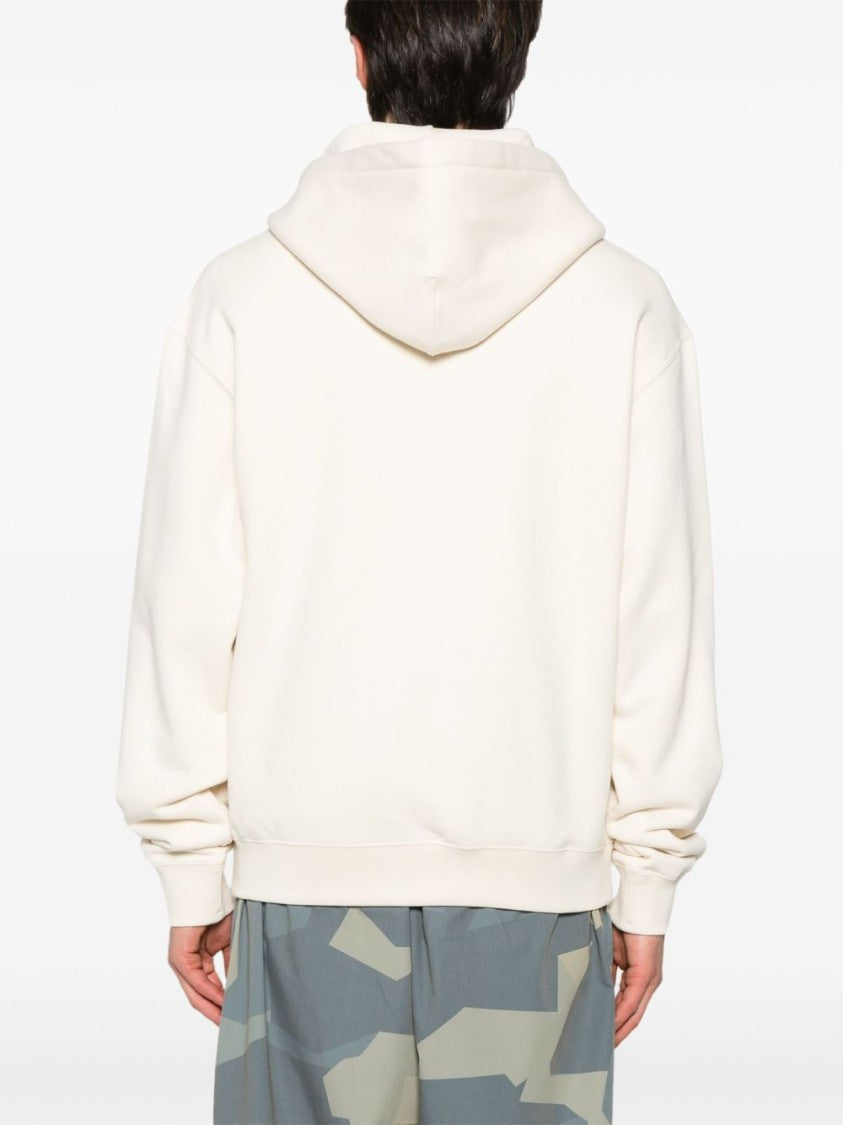 Jil Sander Beige Hoodie With Drawstring And Subtle Logo Detail