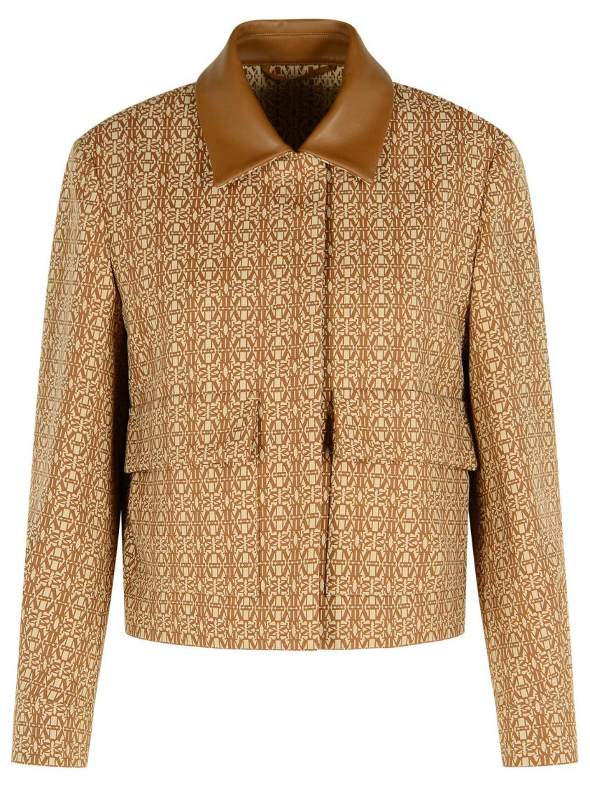 Max Mara 'Viborg' Camel Cotton Jacquard Jacket