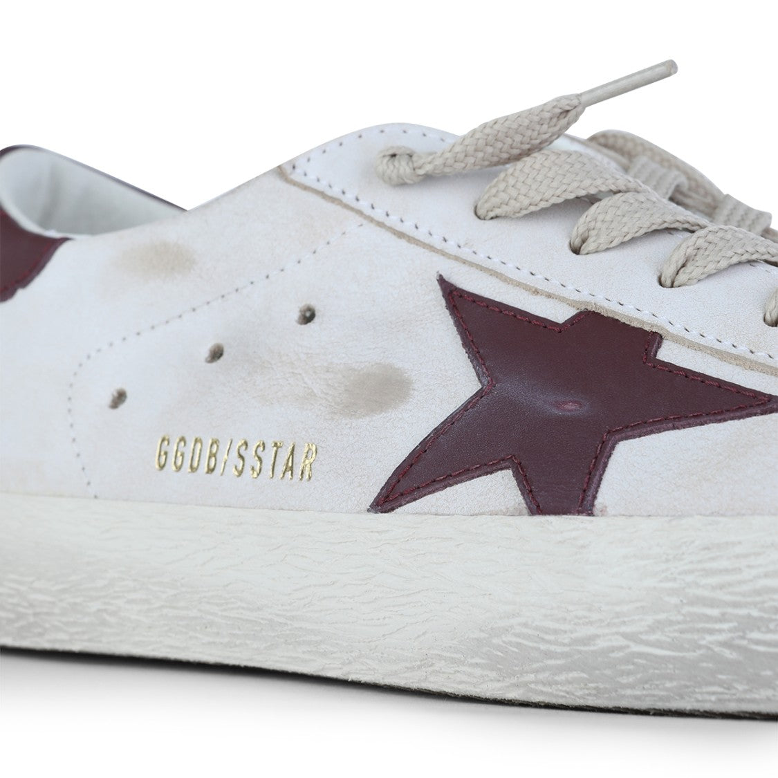 Golden Goose Distressed White Leather Sneakers