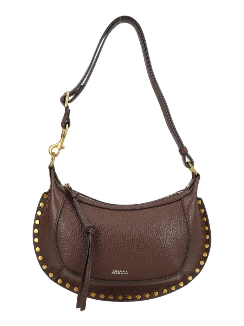 Isabel Marant Brown Metallic Studded Cow Leather Shoulder Bag