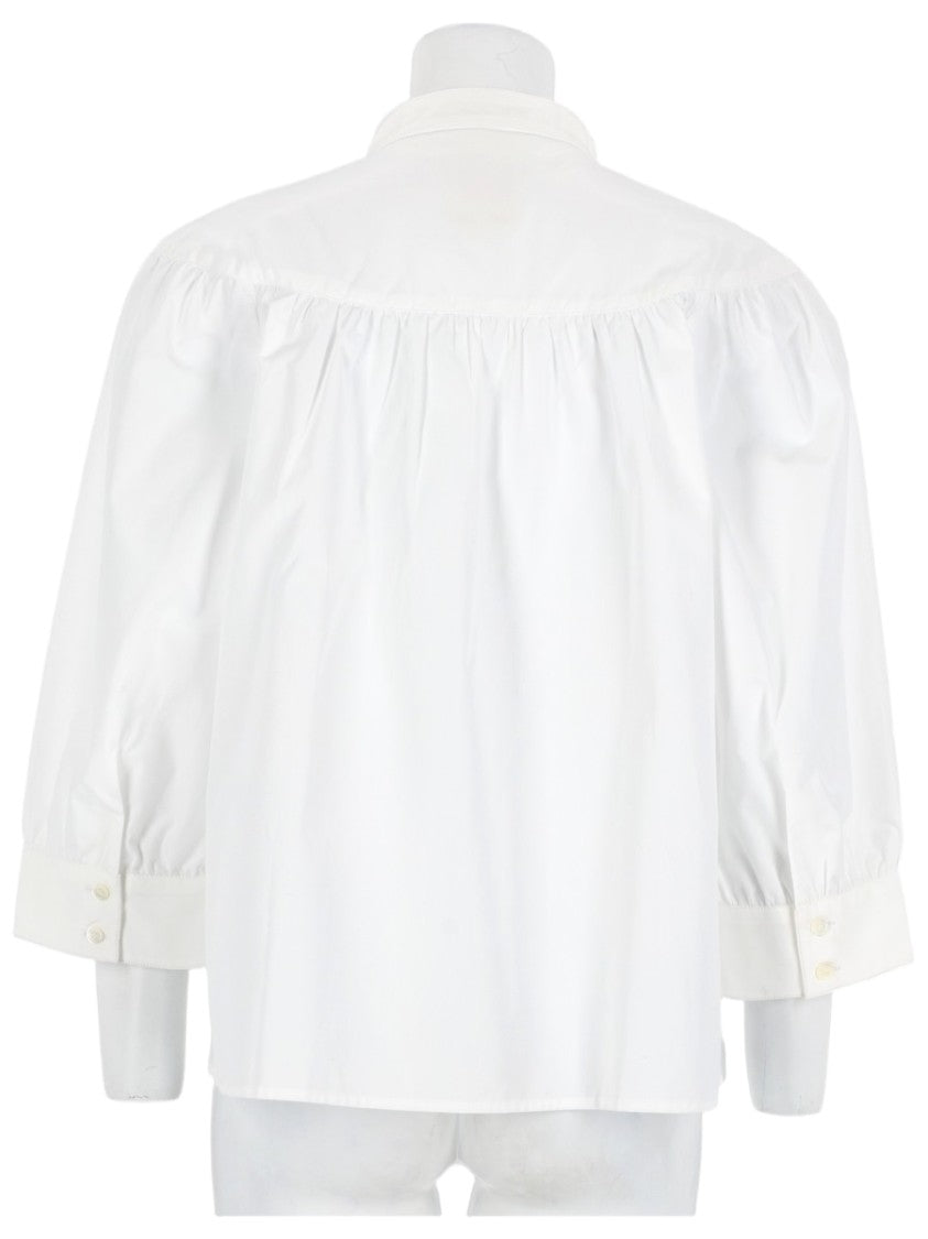 A.P.C. Natalie High-Collared Loose Organic Cotton Blouse