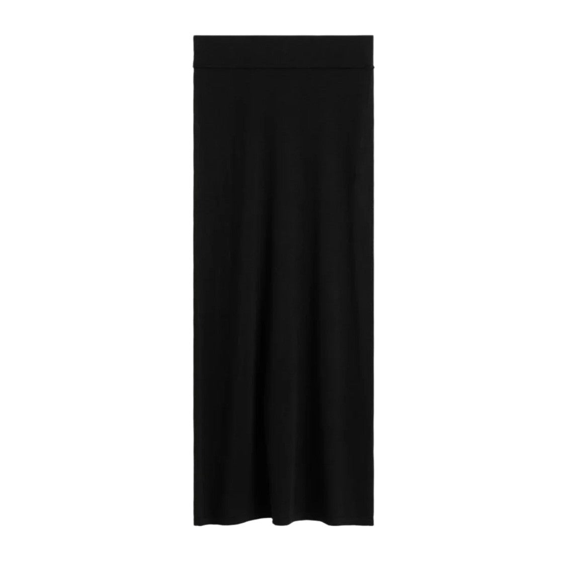 Totême Flowing Black Knit Skirt With Fitted Waistband