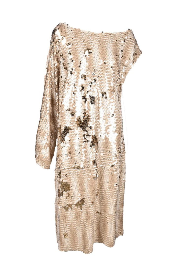Erika Cavallini Long Sequin Dress - Beige