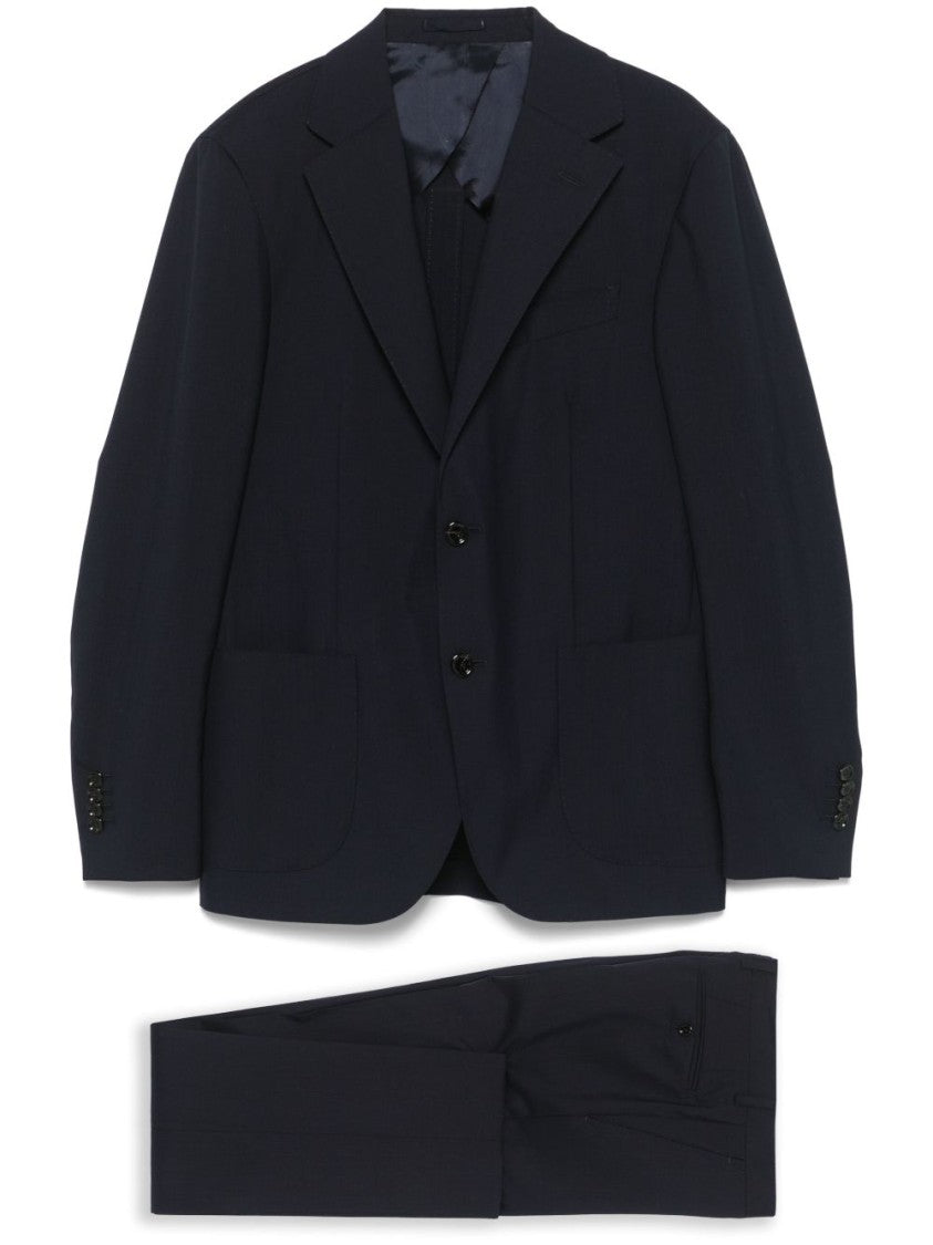 Lardini Structured Blue Tailored Suit With Refined Texture