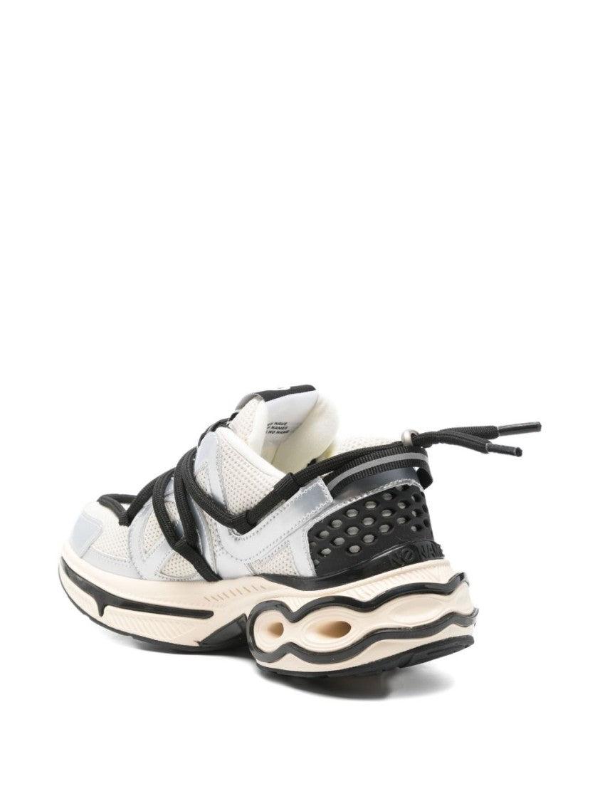 No Name White And Silver Sneakers With Chunky Sole