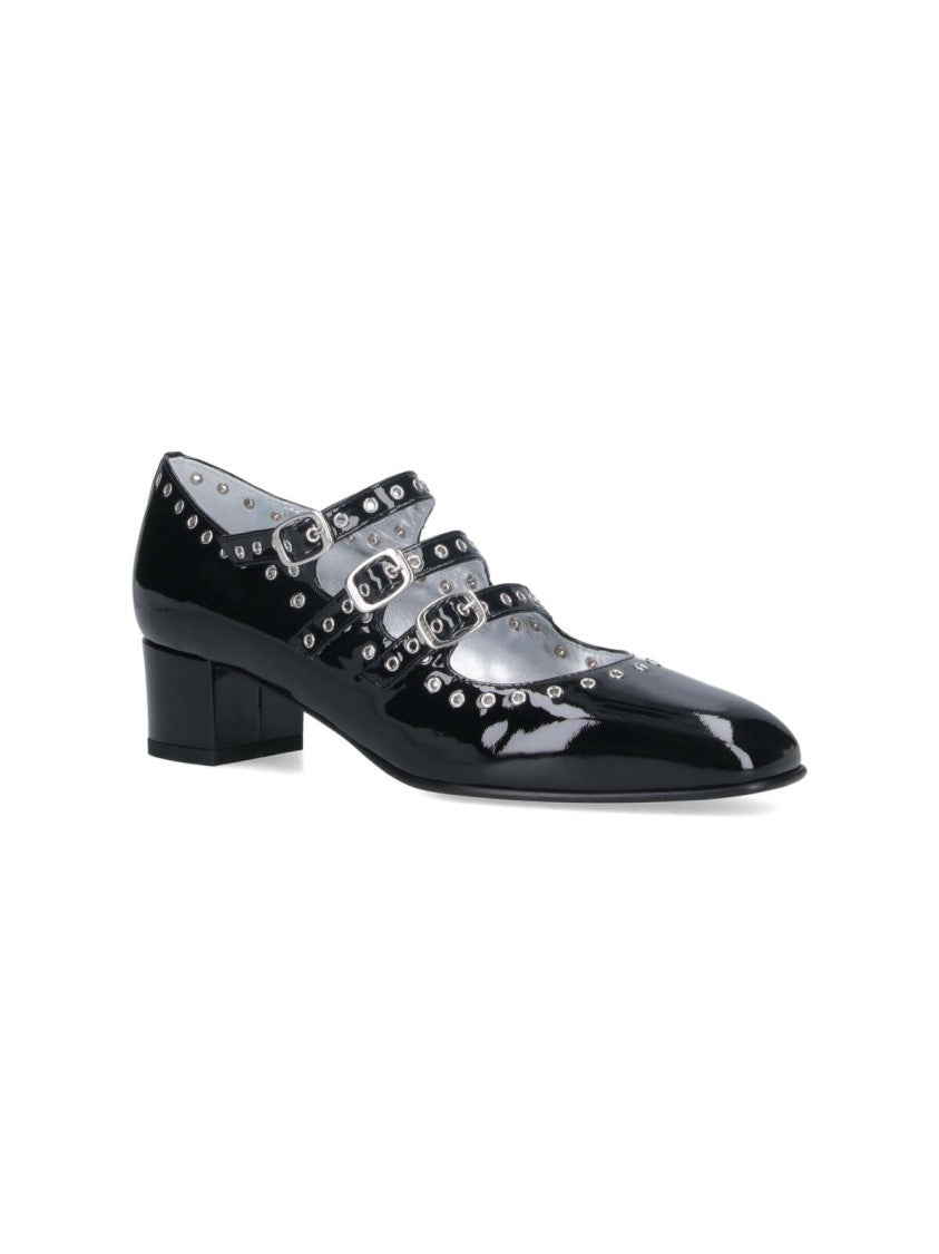 Carel Mary Jane "Camden" Pumps In Black Patent Leather