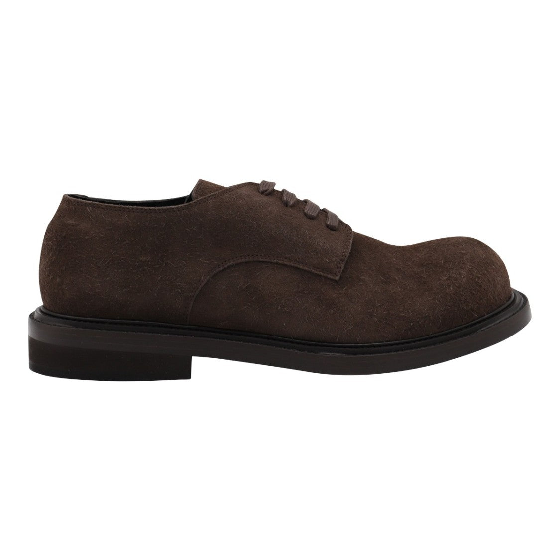 Moschino Rounded Toe Lace-Up Flat Shoes