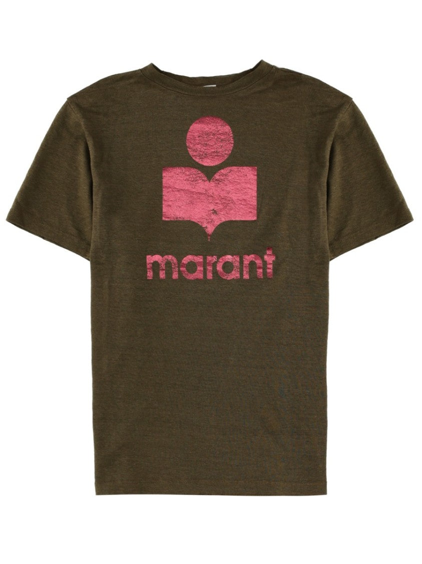Isabel Marant Étoile Zewel Olive Green Graphic T-Shirt