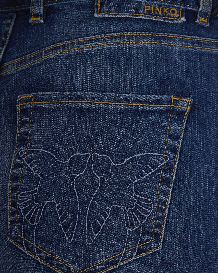 Pinko Flared Jeans With Love Birds Motif