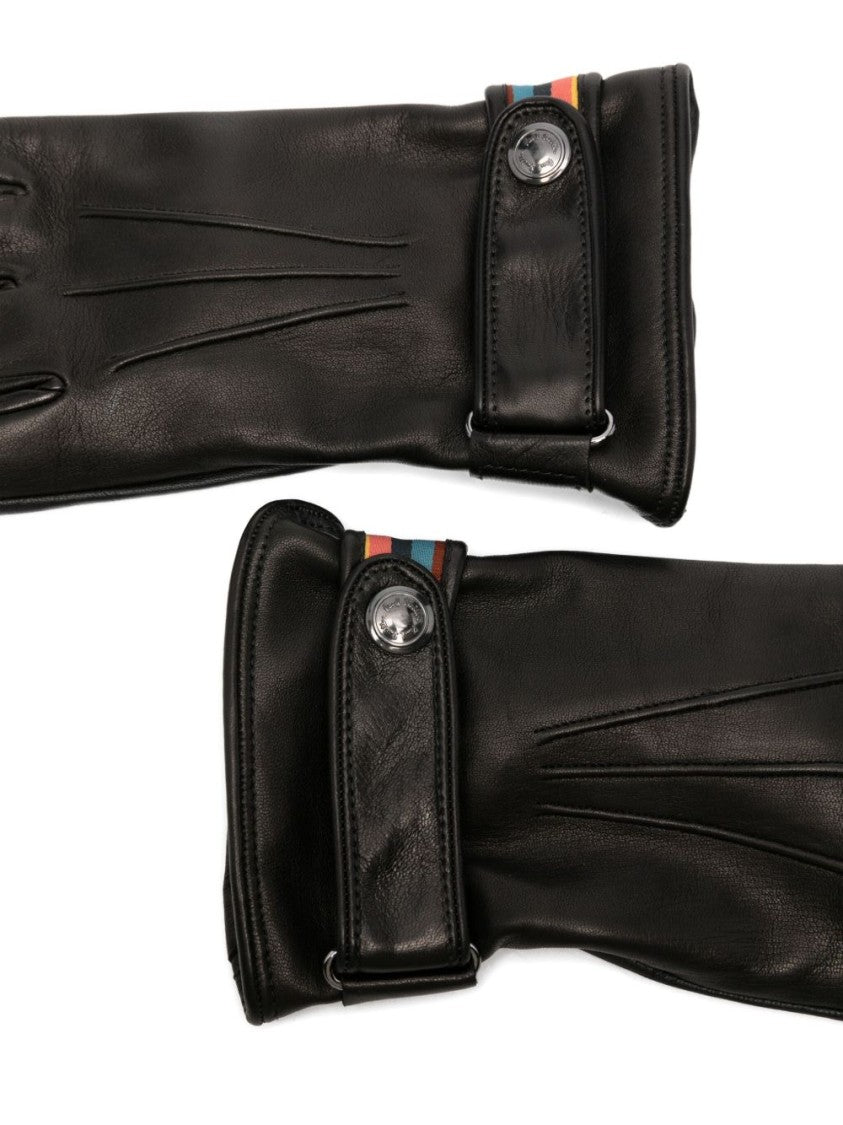 Paul Smith Sophisticated Wool Gloves With Multicolor Stripe Detail