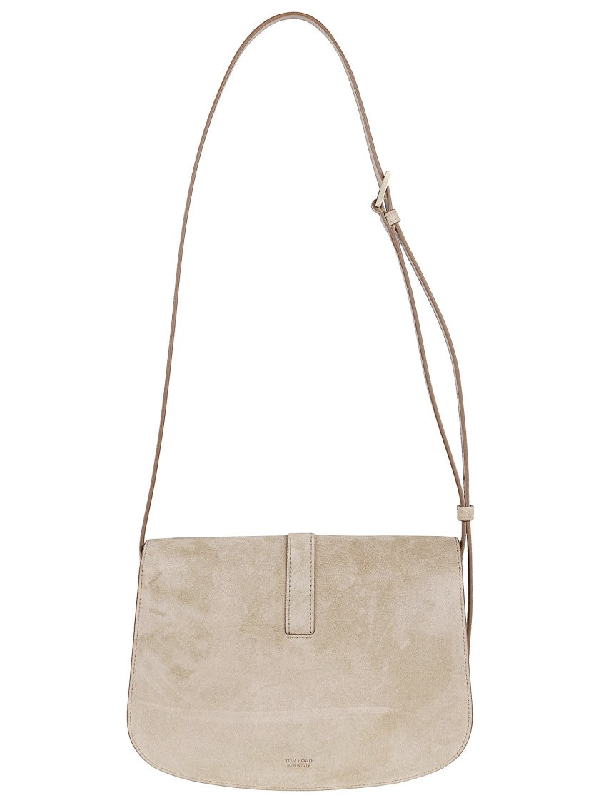 Tom Ford Suede-Finish Shoulder Bag With Gold-Tone Hardware
