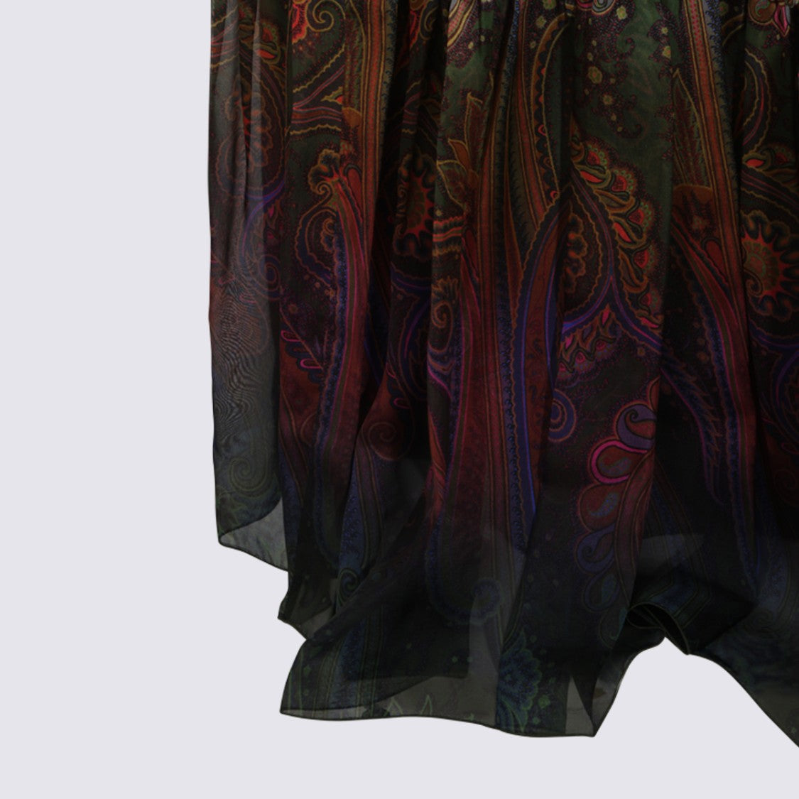 Etro Tiered Rich Paisley Maxi Skirt
