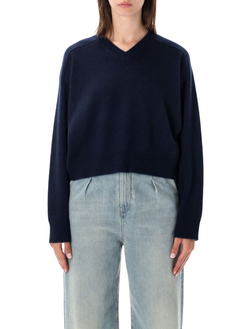 Loulou De Saison Anzor V-Neck Cashmere Boxy Sweater