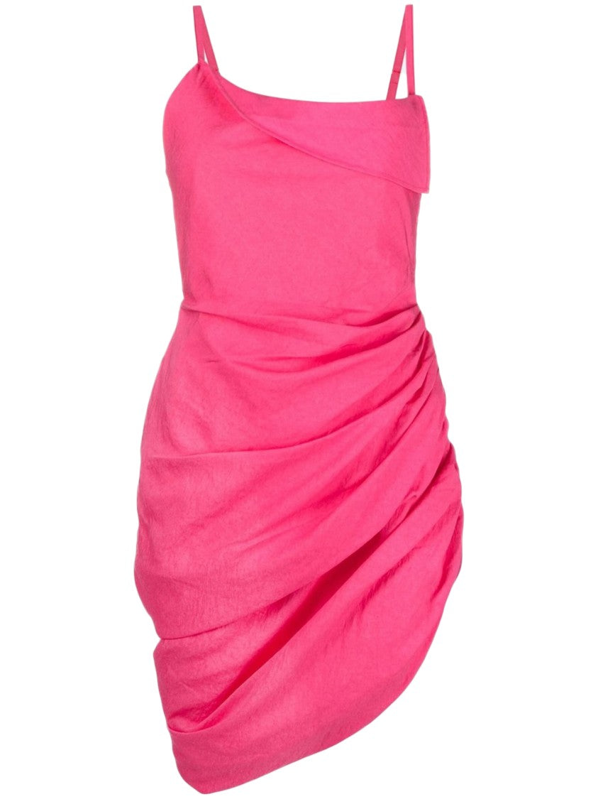 Jacquemus Ruched Mini Dress With Neckline From