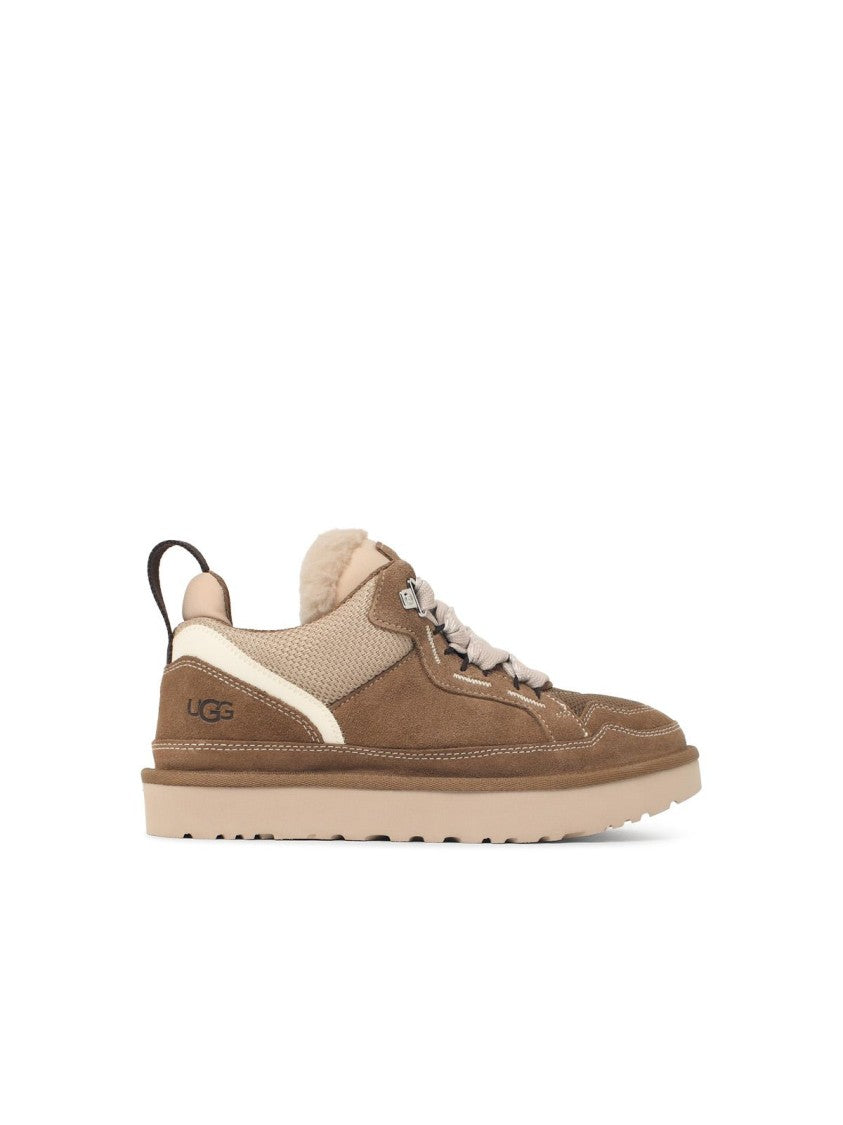 Ugg Light Bronze Lowmel Oversized Lace Suede Fabric Sneakers